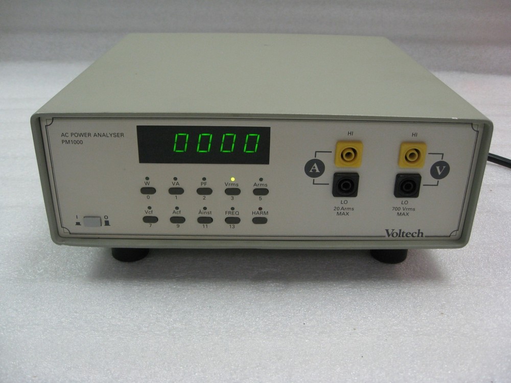Voltech PM1000 AC Power Analyzer - Manual and New Leads - USED Tested