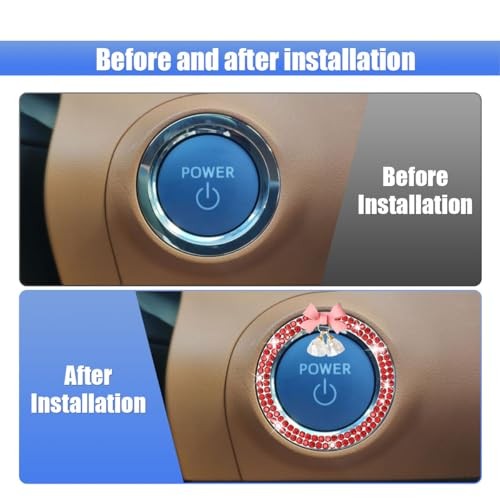 Bling Diamond Car Engine Start Stop Button Decoration Ring - Bling Ring Red