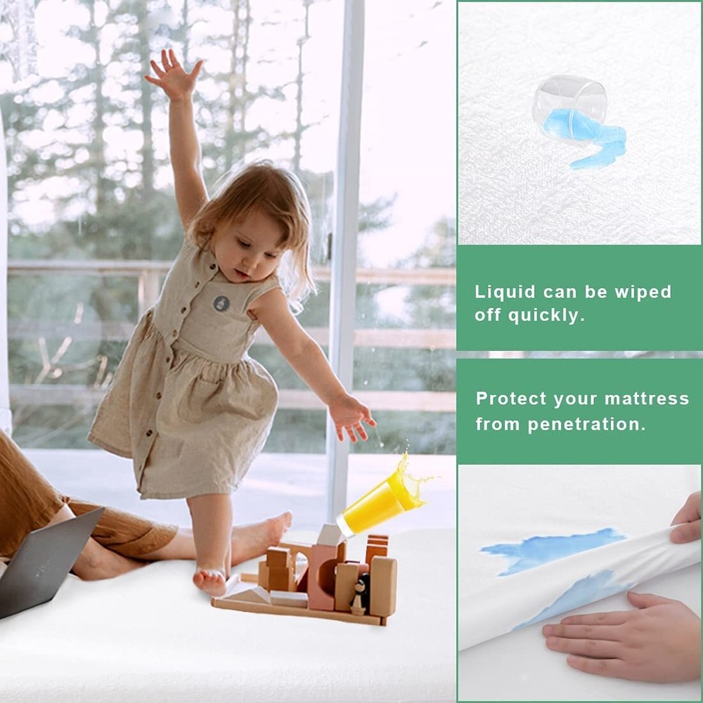 Waterproof Mattress Protector Terry Top Microfiber Cooling Deep Pocket Fitted
