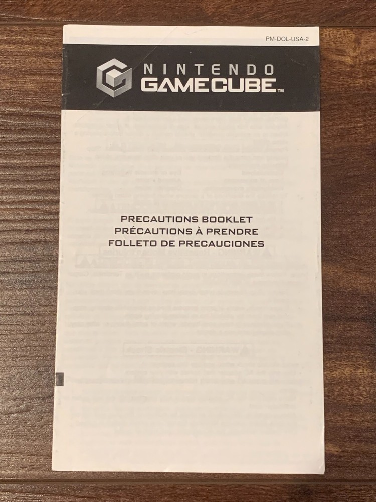 Precautions Booklet Nintendo Gamecube Instruction Manual Only