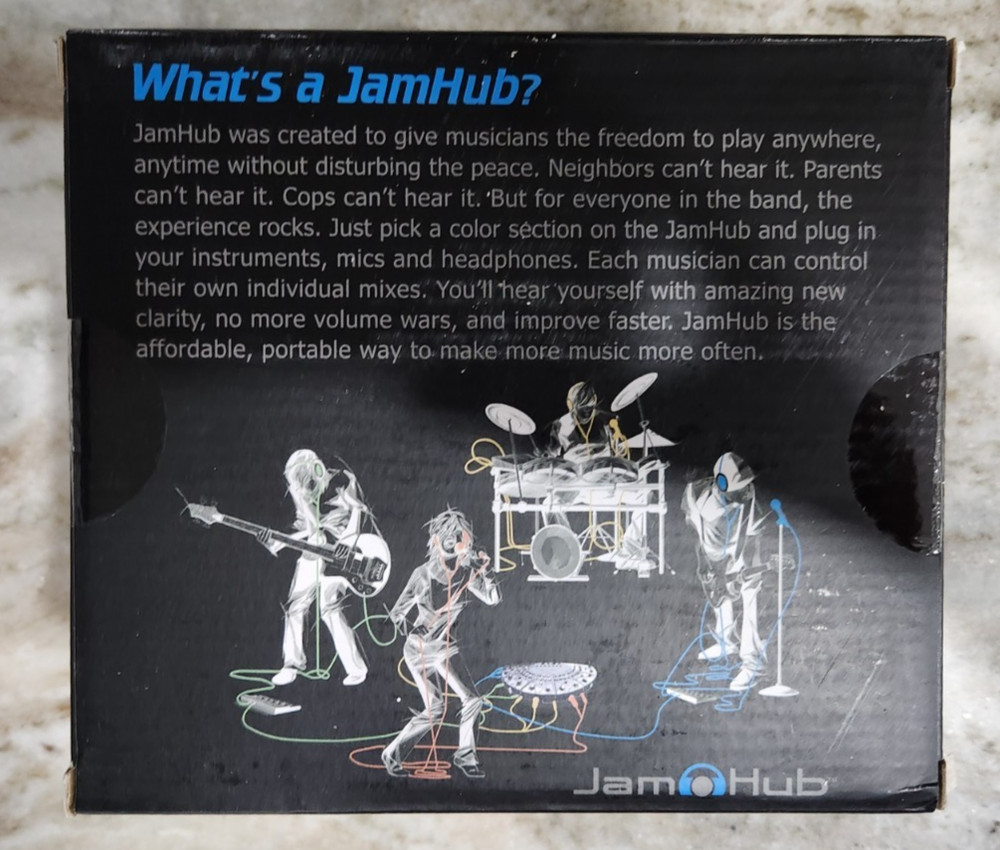 JamHub Jam Hub Stereo Connection 5-pack color coded 12 foot cables