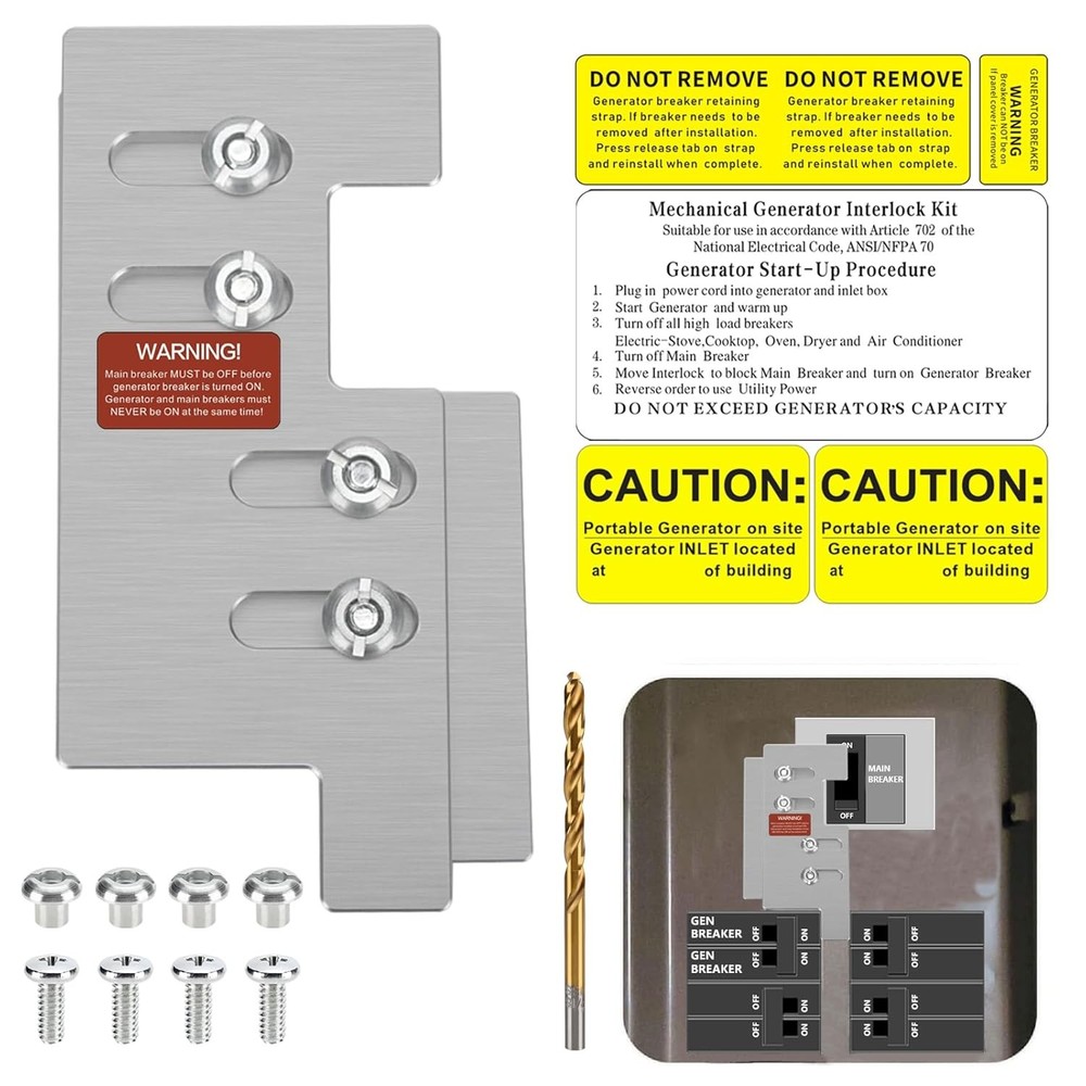 Generator Interlock Kit Compatible with Eaton/Cutler Hammer Vertical Throw...