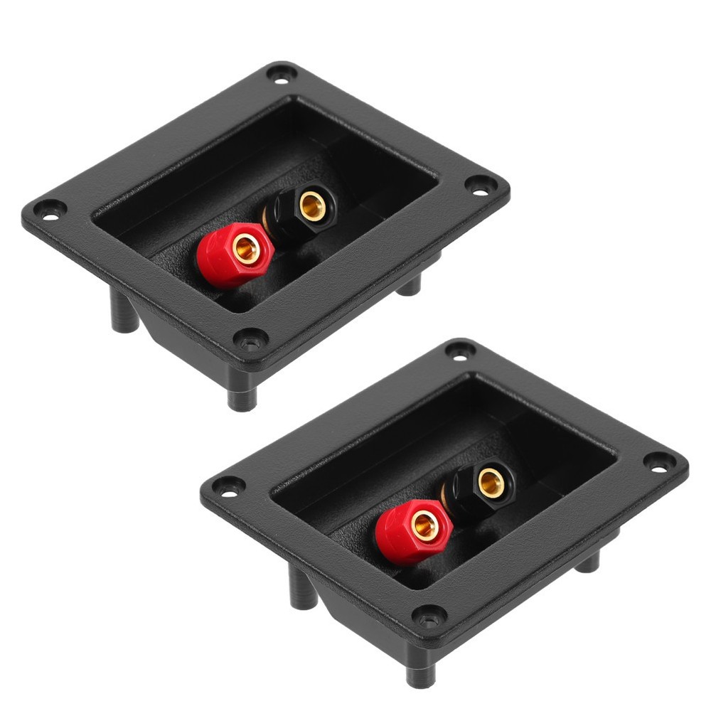 2 Pcs Subwoofer Terminal Cup Square Speaker Plate Connector Binding Post