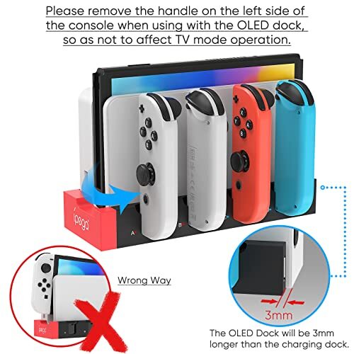 Charging Dock Compatible with Nintendo Switch & Switch OLED Model Joycons