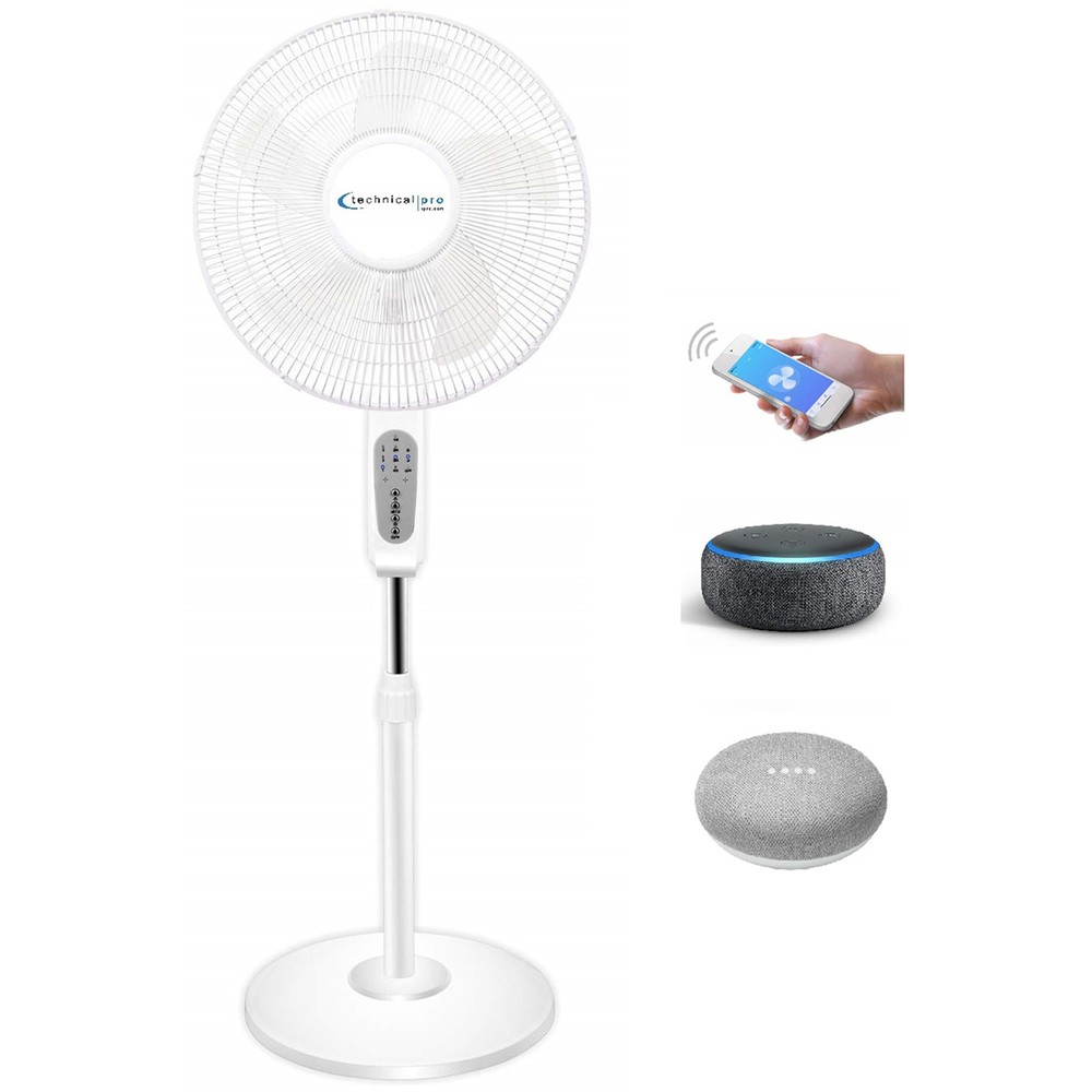 Technical Pro WIFI Enabled 16 Inch Standing Fan With Oscillating Feature
