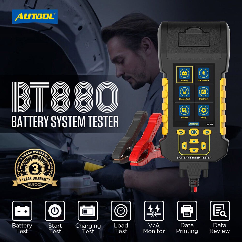 Car Battery Tester Analyzer Battery Load Tester Cranking Charging Diagnostic
