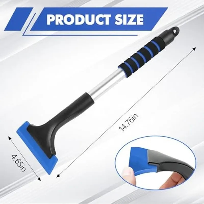 Ice Scraper for Car Windshield Window, Scratch Free Silicone Ice Snow Blue