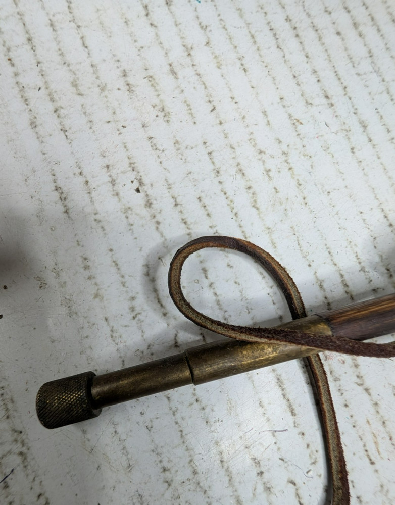 Antique Brass U. S. Powder Horn & Muzzleloader 7' Long