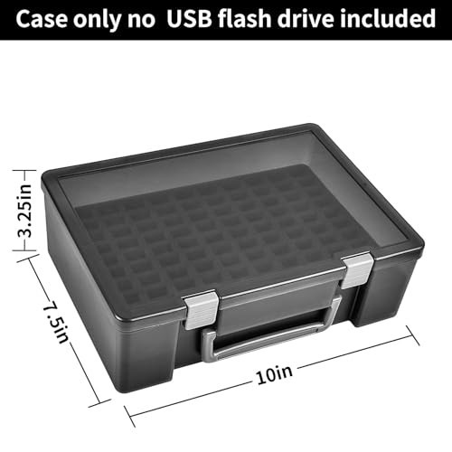 USB Flash Drive Case - 104 Capacity Memory Stick & SD Card Organizer - Gray