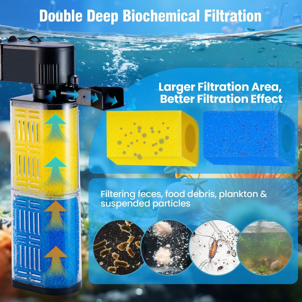 4-Pack Sponge for Internal Aquarium Filters