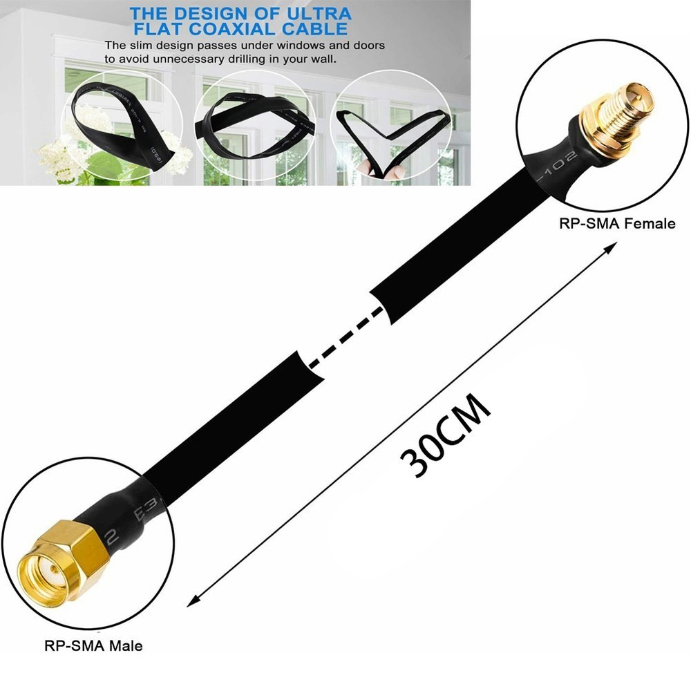 Extension Cable Extremely Low Loss Flat Coaxial Cable 30cm 50Ohm