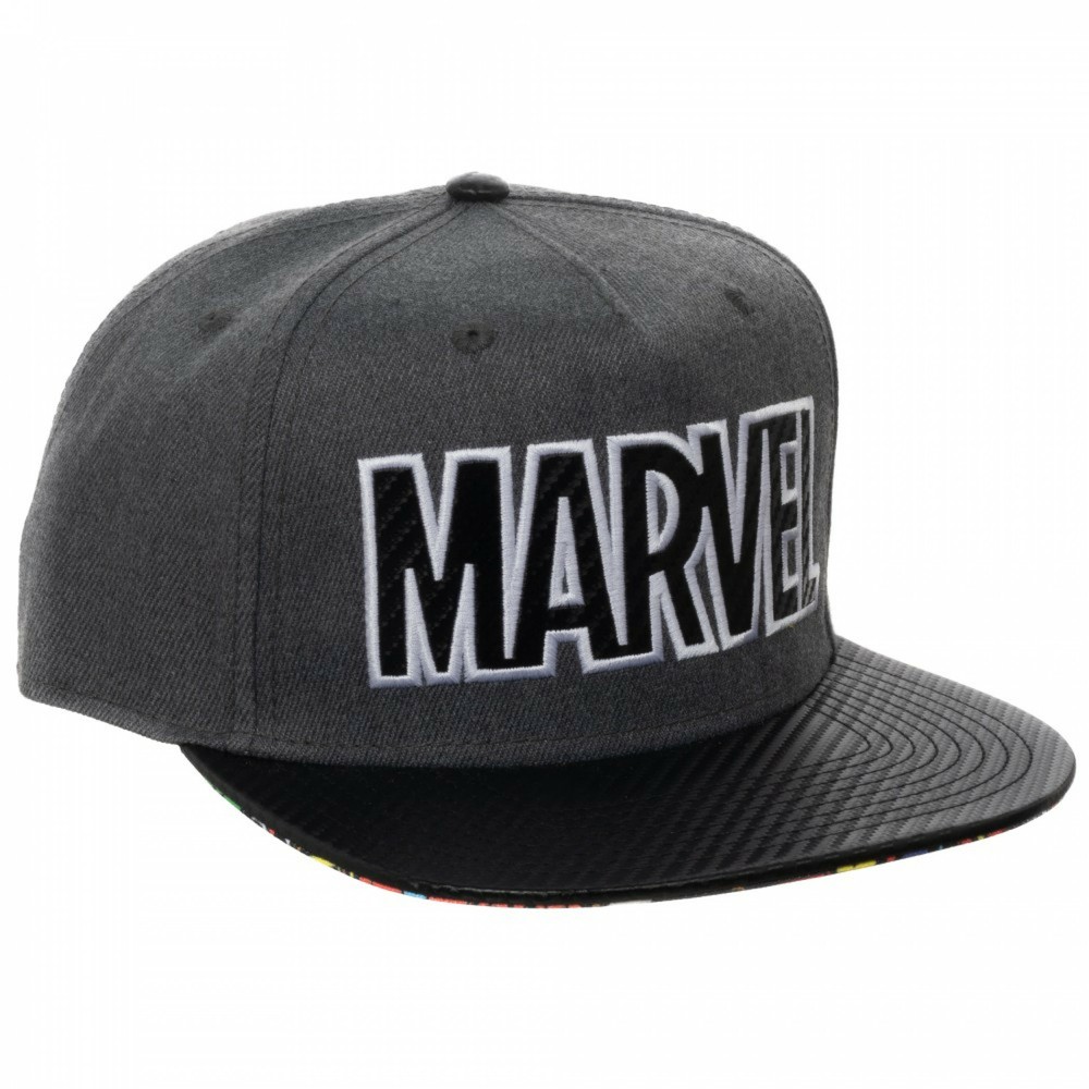 Marvel Logo Carbon Fiber Adjustable Grey Snapback Grey