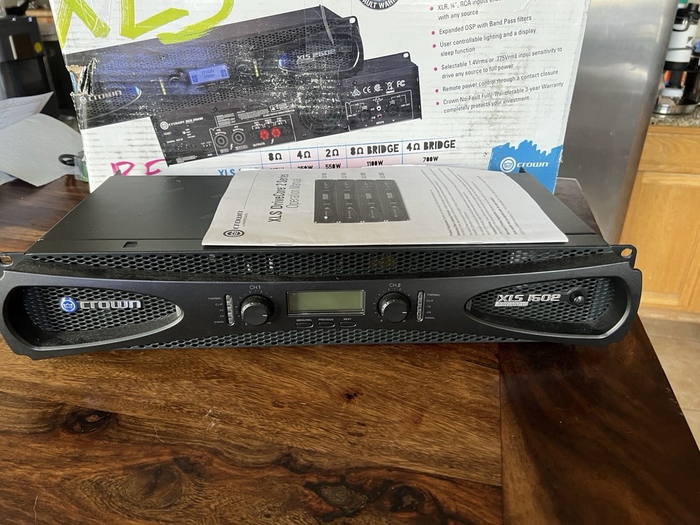 Crown XLS 1502 Power Amplifier – Excellent Condition – with Original Box