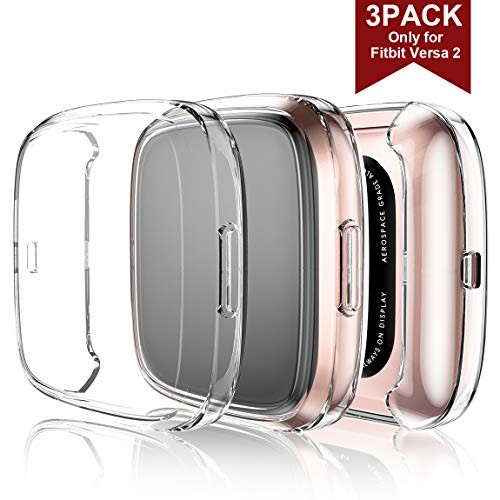 Ultra Thin Screen Protector Case Compatible with Fitbit Versa 2, 3 Clear*3