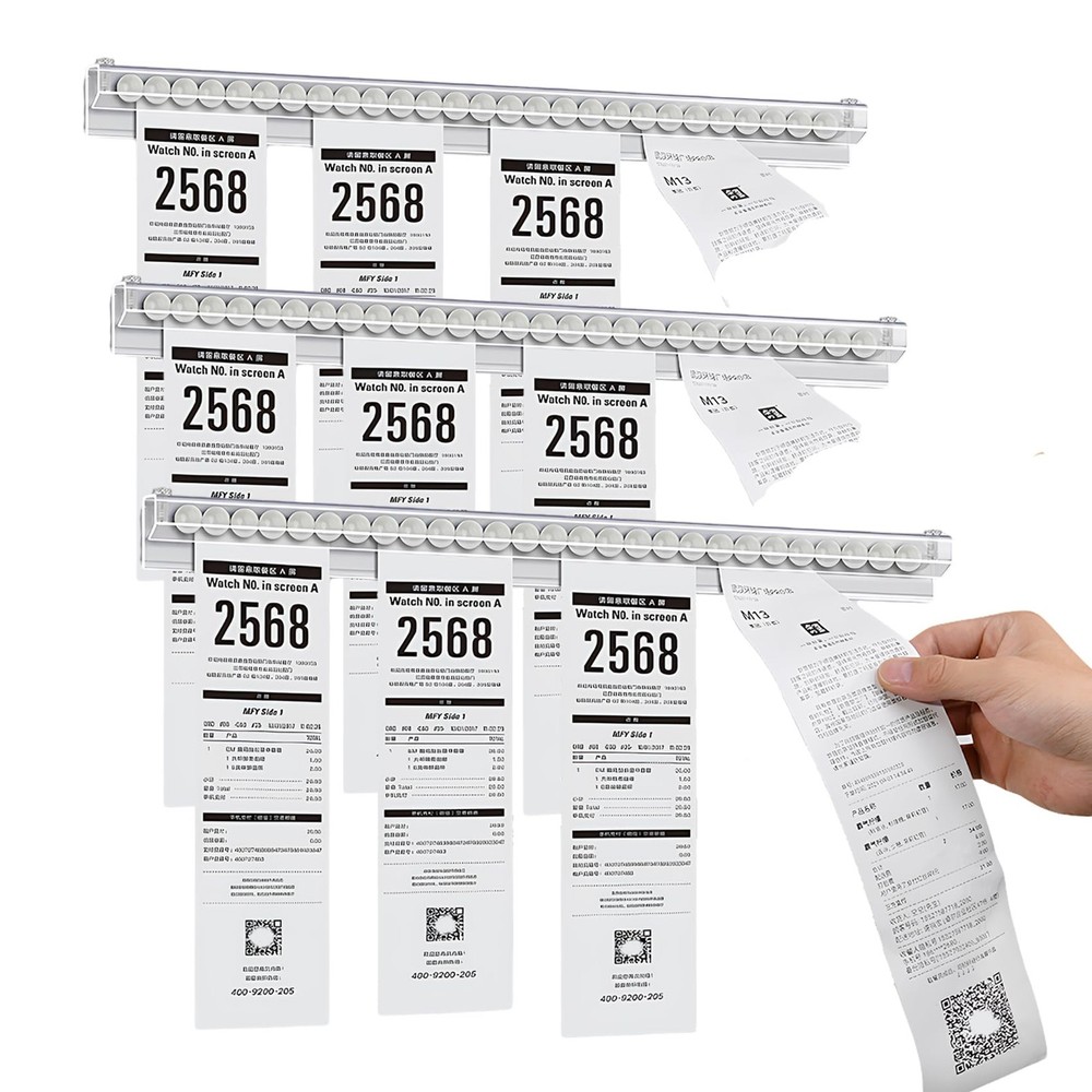 3 Pack 35.4 Total Stackable Ticket Holders, No-Drill, Restaurant, Receipt
