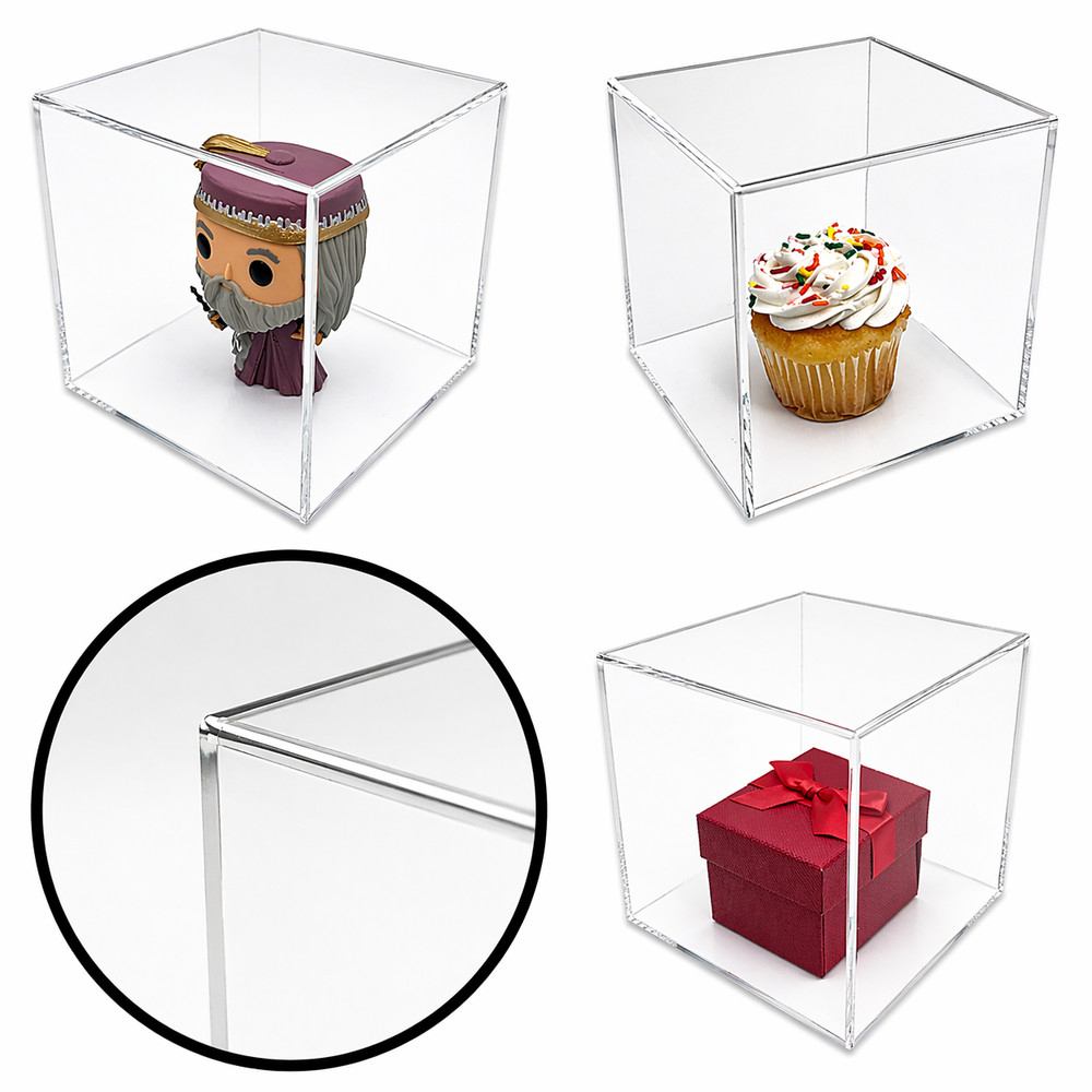 N'ice Packaging 4 Pieces Acrylic Cube 5 Solid Sides - 5" x 5" x 5"