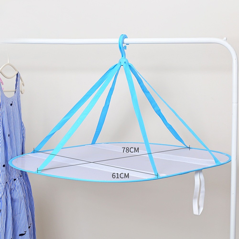 Clothes Basket Space Saver Laundry Foldable Folding Mesh Drying Rack