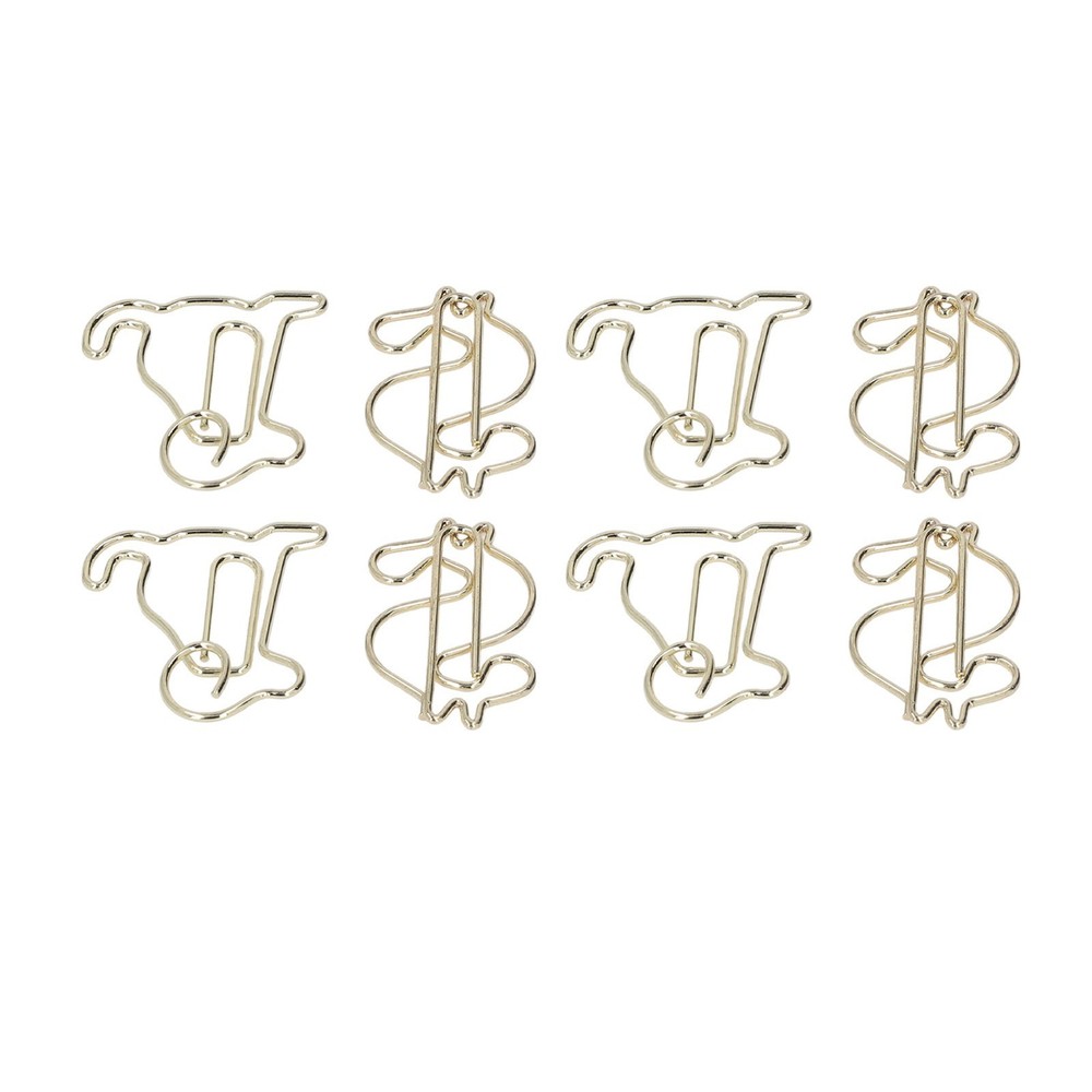 100Pcs Paper Clips Gold Unique Shape Electroplating Process Lightweight Portable