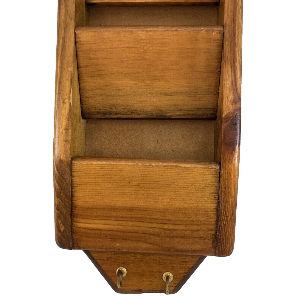 Wood 3 Tier Wall Mail Letter Organizer