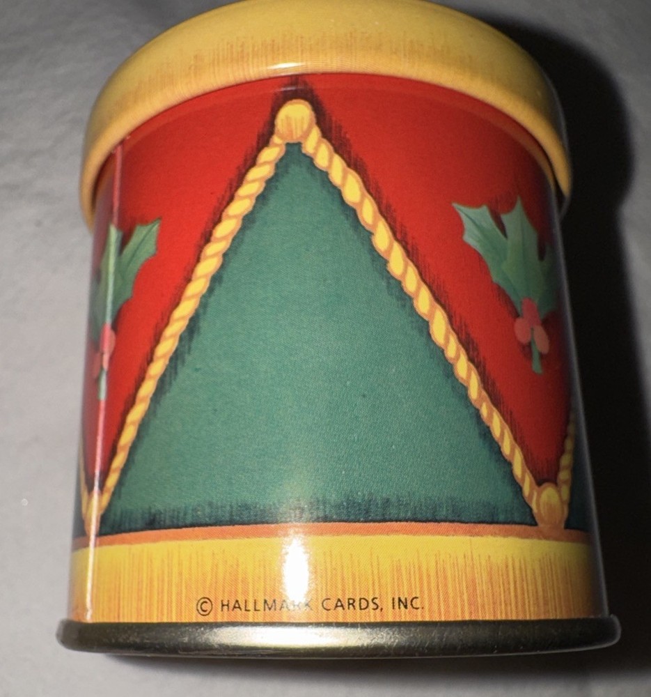 Hallmark Ornament Tin Drum Tree Trimmer Container
