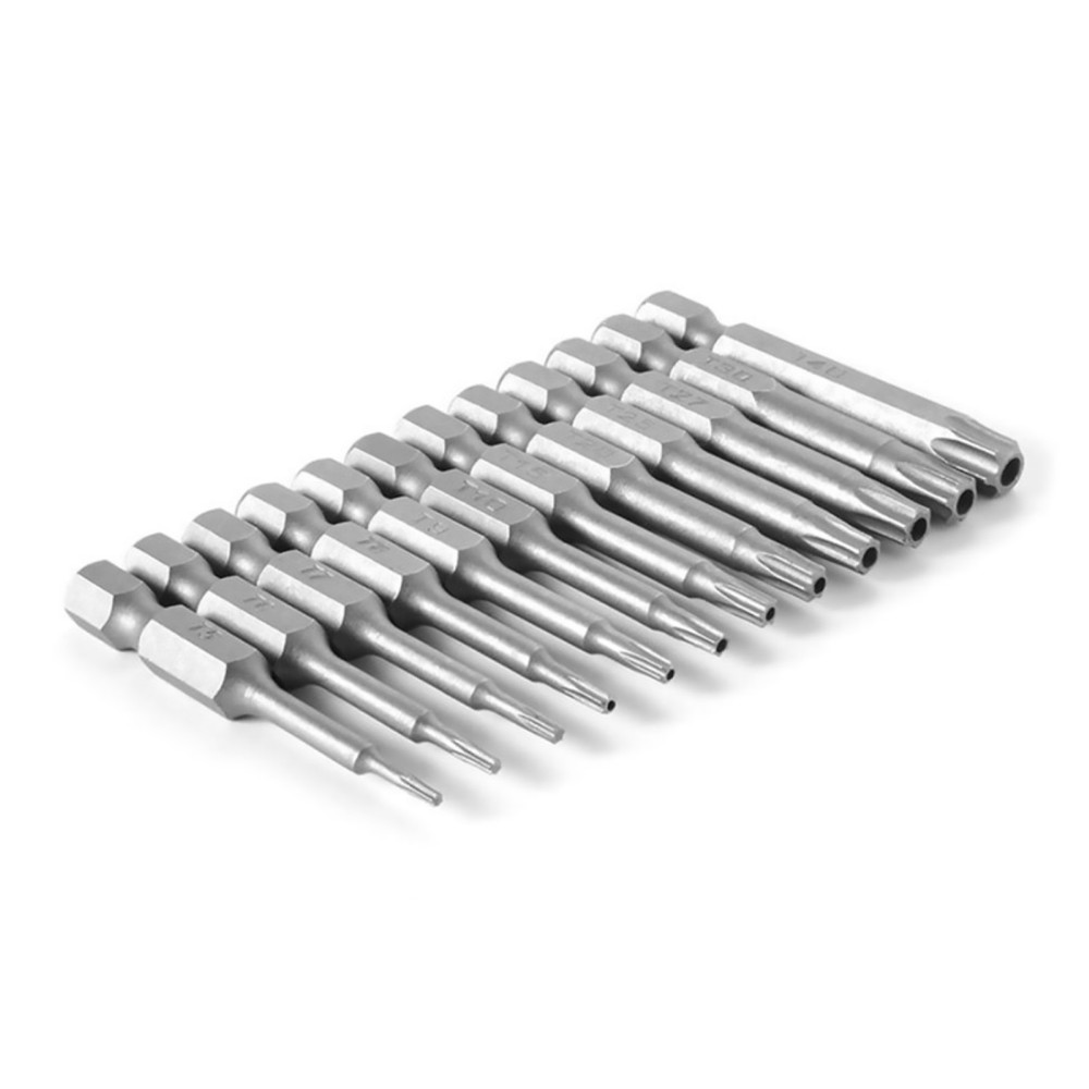 12Pack Magnetic Tamper Security Drill Bit Torx Screwdriver Flat Head 1/4" Hex a