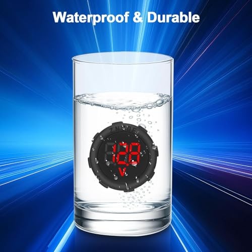 2PCS DC 4V-100V Voltage Meter, Digital Waterproof Voltmeter with Threaded Red