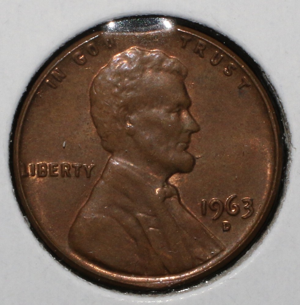 1963-D Lincoln Cent Clipping Error - 09381