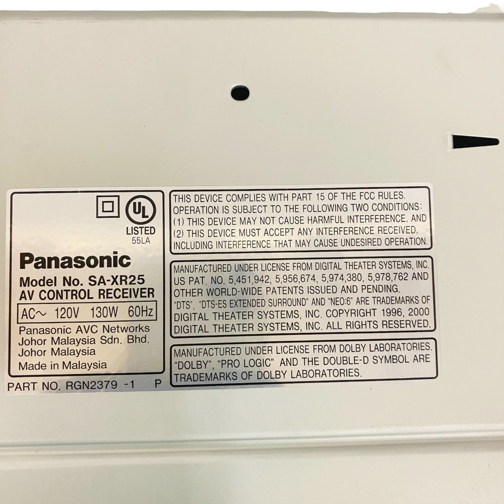 Panasonic SA-XR25 AV Control Receiver Digital Amplifier