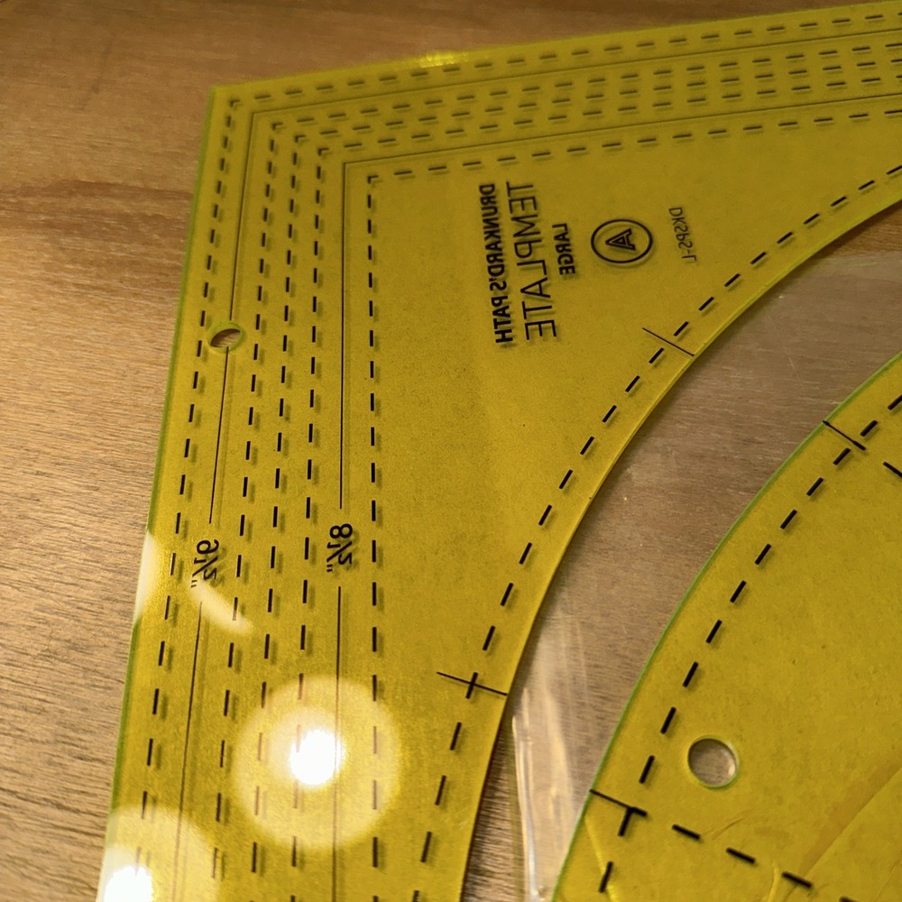 Quilting Stencil Templates Large Drunkard's Path Pattern Plastic 2 PC Set