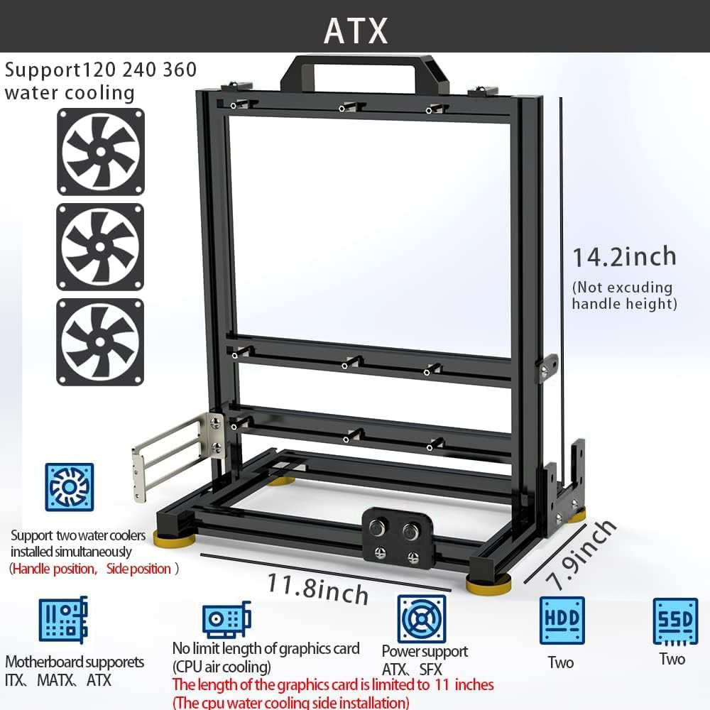 PC Creative Assembly Frame Test Bench，Open Air Frame Case, DIY Computer Motherbo