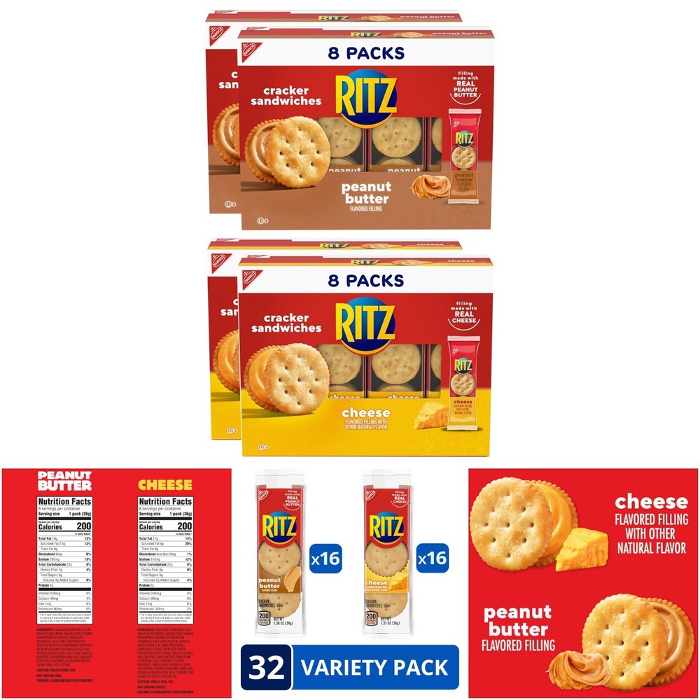 Peanut Butter Cheese Sandwich Crackers 32 Snack Packs 6 Per Pack