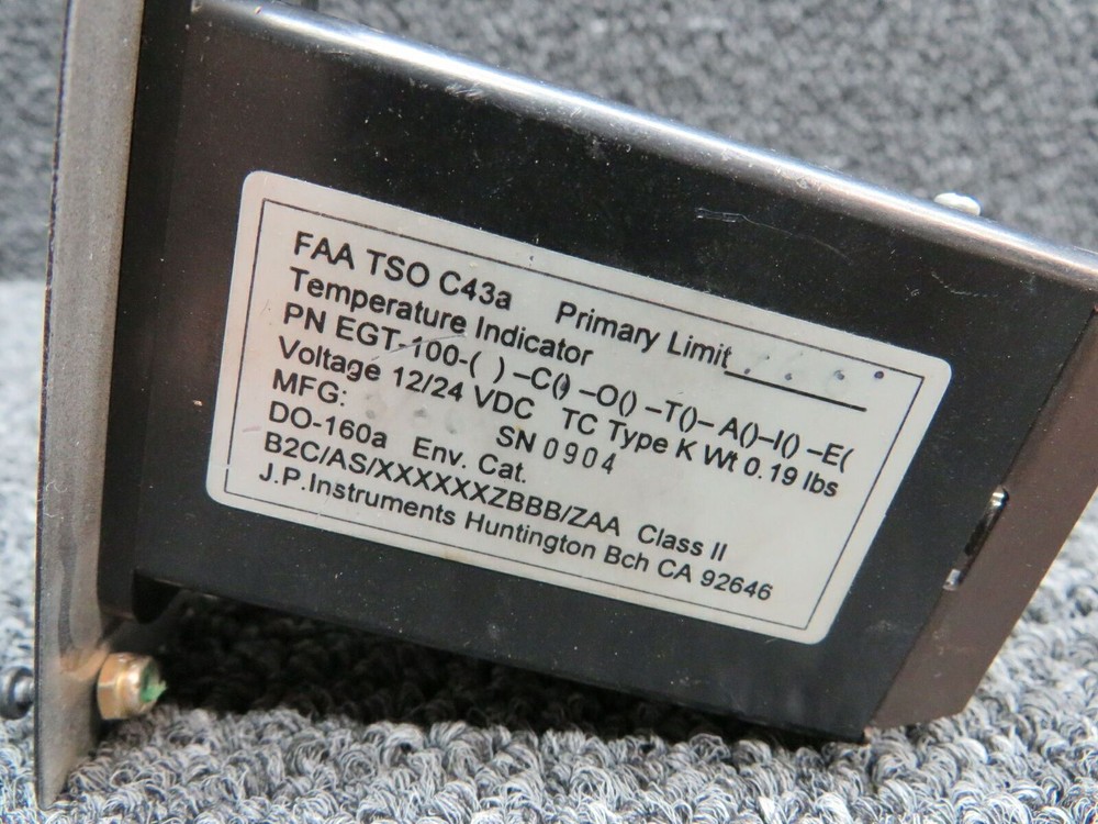 EGT-100-C JP Instruments Type K Temperature Indicator (Volts: 12/24)