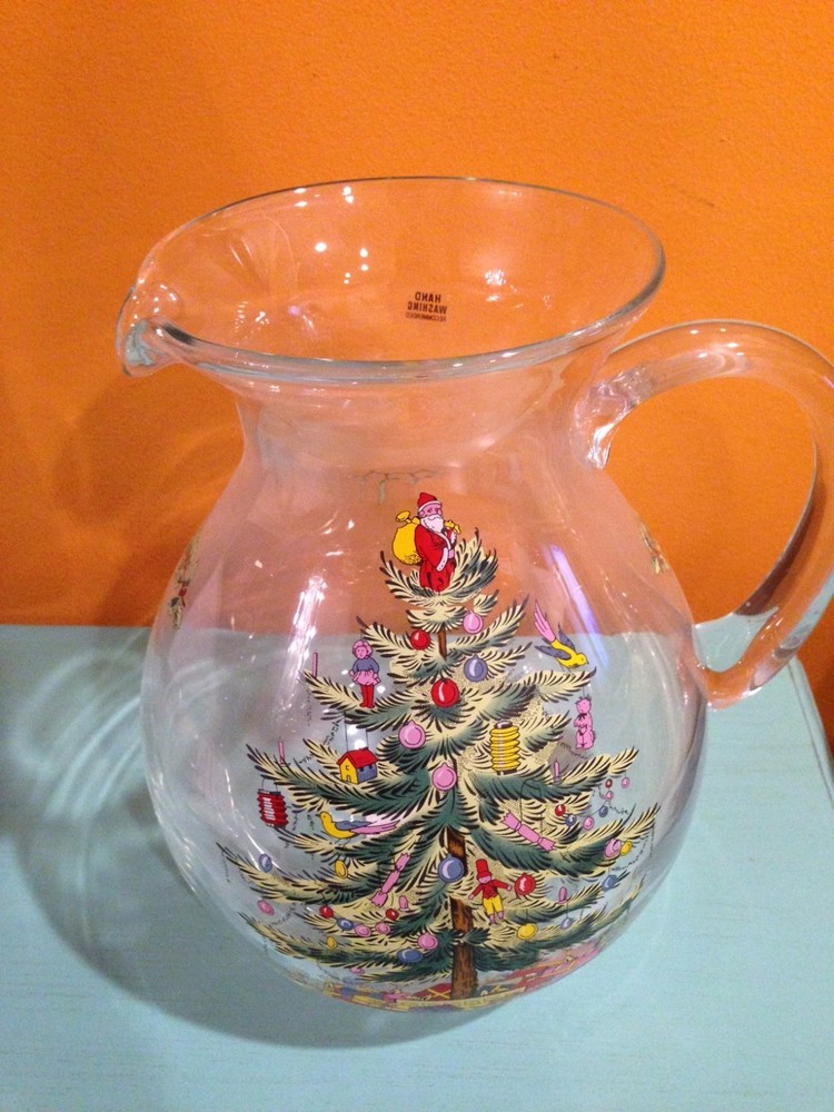 Spode CHRISTMAS TREE 96 oz. Glass Pitcher