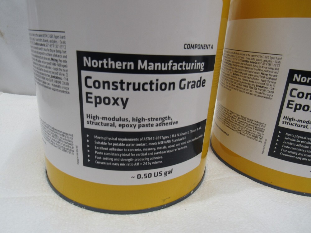 Construction Grade Epoxy paste adhesive Northern MFG 579215 components A B