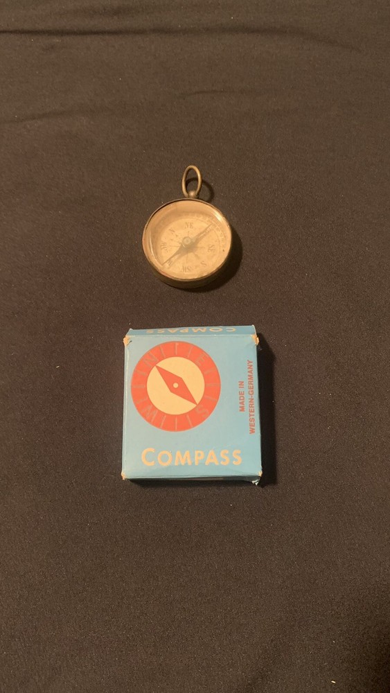 Vintage Miniature Compass Brass Made In Germany
