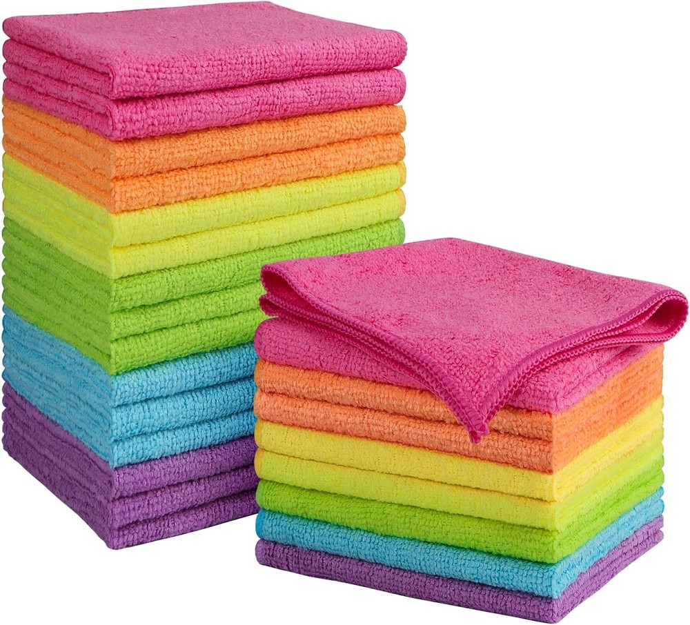 Multicolor Microfiber Cleaning Cloths 24pk