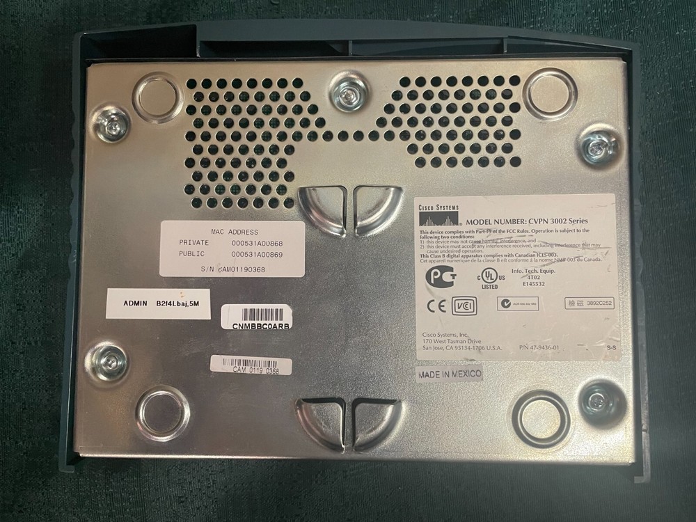 Cisco CVPN3002 Series VPN Gateway