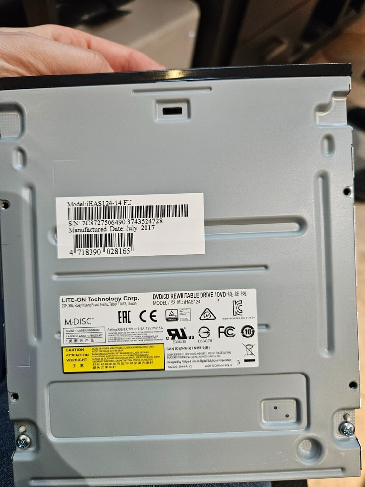 Lite-On DVD Burner Black SATA Model iHAS124-14