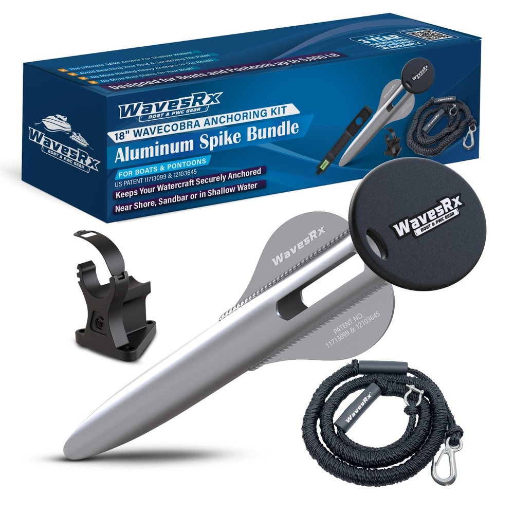 18 WaveCobra Anchor + (7 -25 ) AnchorMate Bungee Bundle