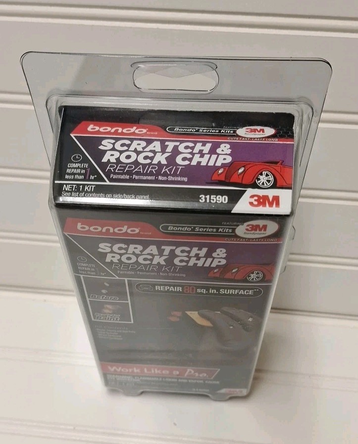 3M Bondo Scratch & Rock Chip Repair Kit - Paintable - Permanent - Non-Shrinking