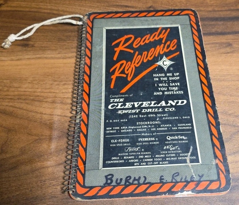 1946 Cleveland Twist Drill Ready Reference Tools