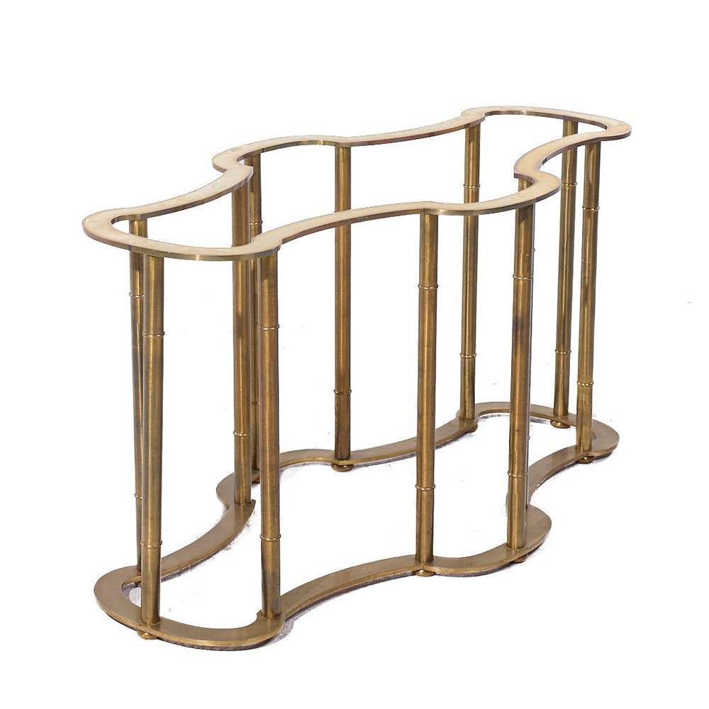 Mastercraft Mid Century Solid Brass Faux Bamboo Dining Table Base