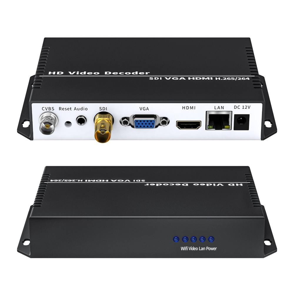 H.265 NDI Decoder 1080p SDI 4K HDMI Top Box VGA Video Decoder 4 Stream Receiver