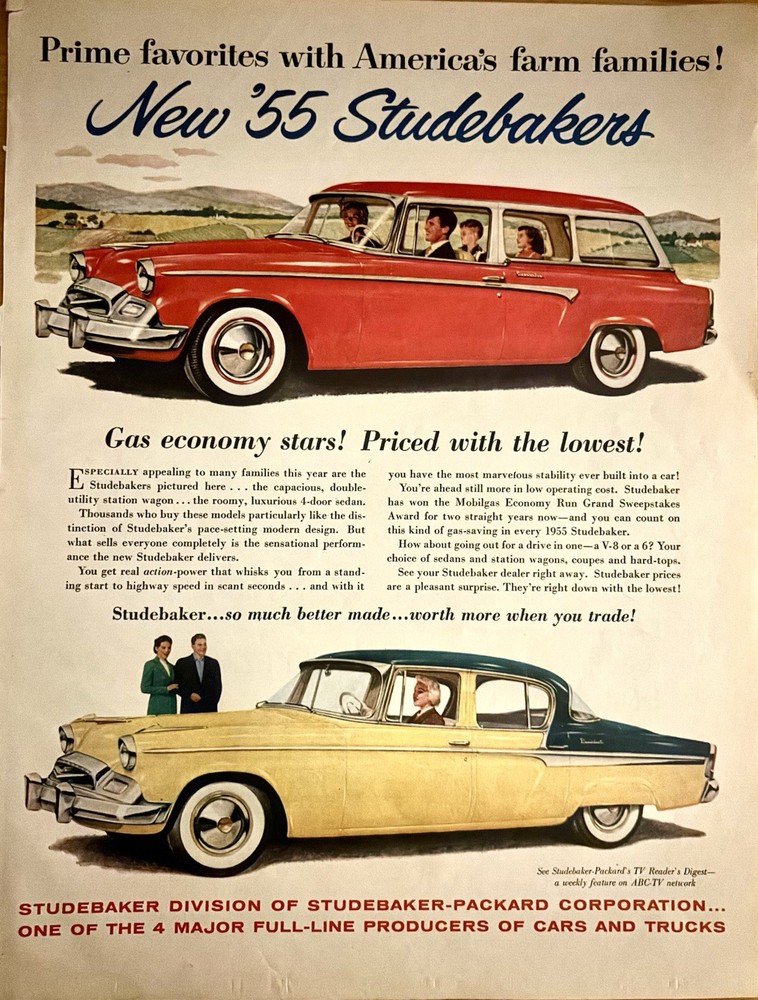 1955 studebaker president Sedan, Wagon Ad
