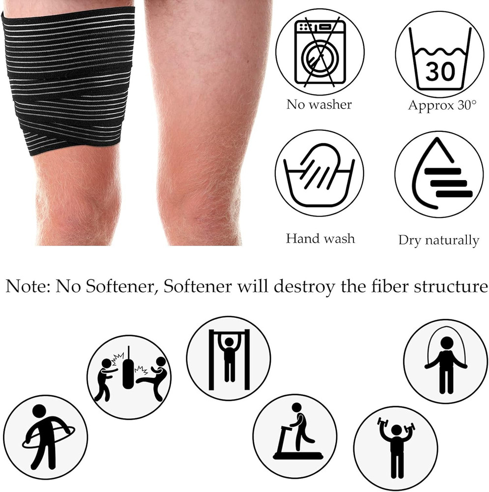 Compression Bandage Wraps for Leg, Elastic Calf Sleeve, Adjustable plus Size (2