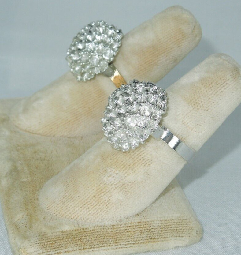2 Ring Blanks Settings Cabochon Adjustable silver Plated Brass NEW 85V
