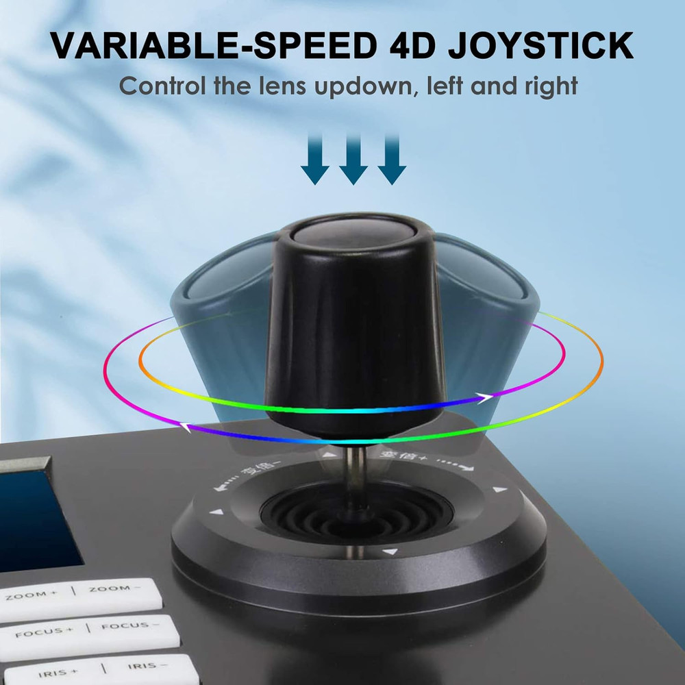 PTZ Controller,Camera Controller POE Network 4D Joystick Decoding Keyboard with