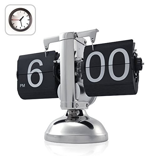 Retro Digital Flip Down Clock -Battery Powered Internal Gear Operated Clock