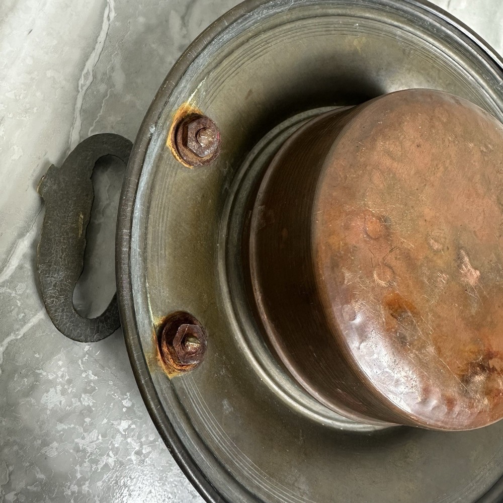 Spanish Brass and Hammered Copper Brazier Bowl Coal Heater? Small
