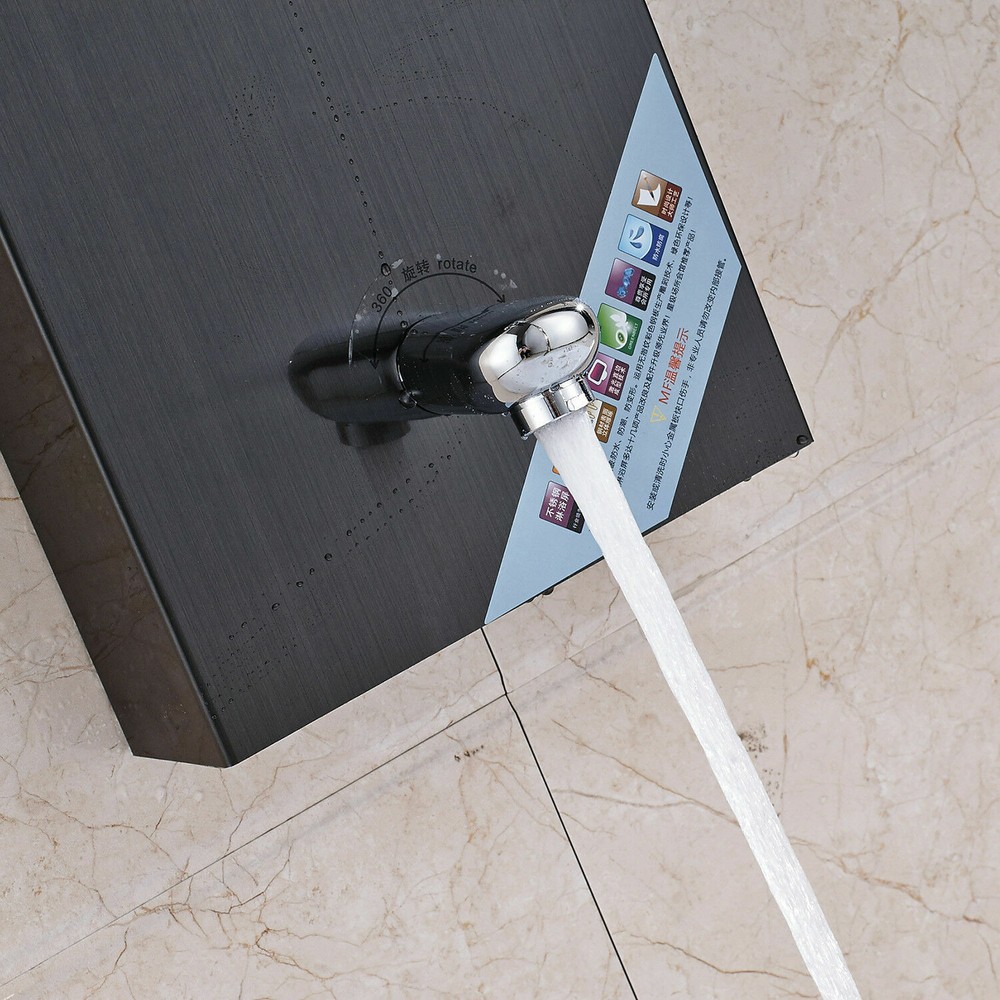 ELLO&ALLO Shower Panel Tower LED Rainfall Waterfall Massage System Body Sprayer